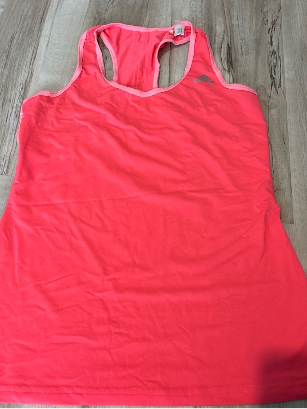 adidas Neon Coral Racerback Performance Tank